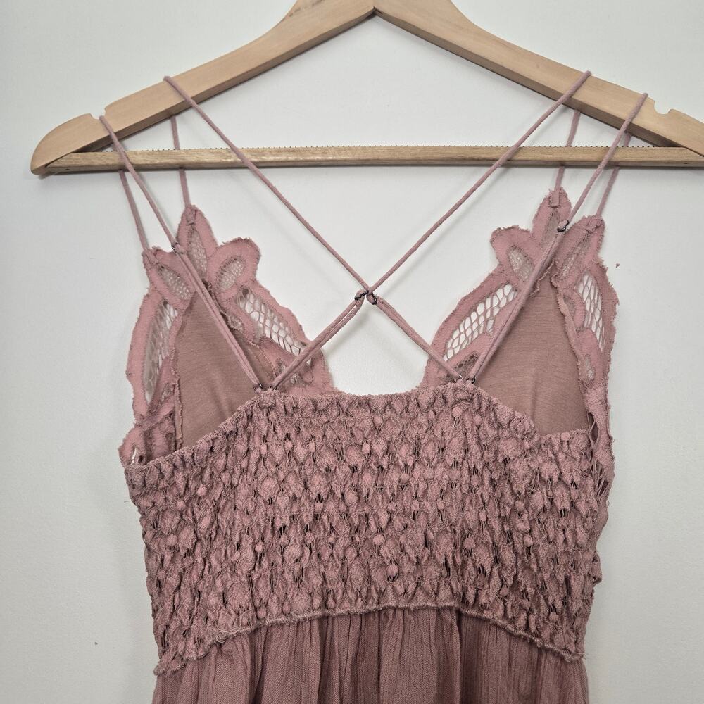Free People Adella Lace Slip Mini Dress Size XS Pink Mauve - Picture 6 of 8